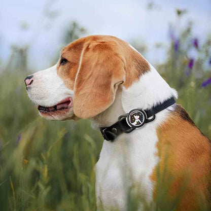 Waterproof Airtag Dog Collar Holder, Silicone & ABS Airtag Holder for Dog & Cat Collars, Ultra-Durable, Lightweight and Protective Airtag Case (Rose-1, Small)