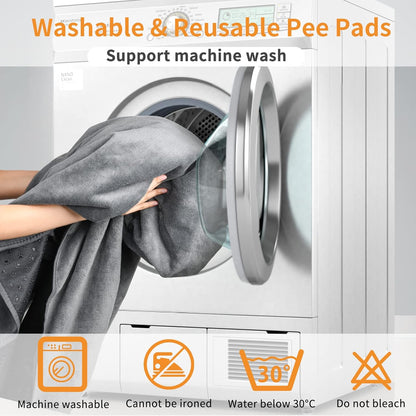 LOOBANI Washable Pee Pad for Dogs, 2 Packs Non-Slip Puppy Training Pads, Fast Absorbent Pet Whelping Pads, Puppy Playpen Mat for Incontinence, Housebreak, Crate, 36x41in, Gray