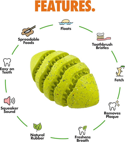 Max Fusion with Nike Grind, Arlee Spiro Football Treat Dispensing Dog Toy, Durable Dog Treat Toy, M