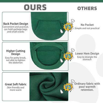 KOOLTAIL Basic Dog Hoodie - Soft & Warm Dog Hoodie Sweater with Leash Hole and Pocket, Dog Winter Coat, Cold Weather Clothes Sweatshirt for Small Medium Large Dogs Puppy Cat Boys Girls Deep Green L