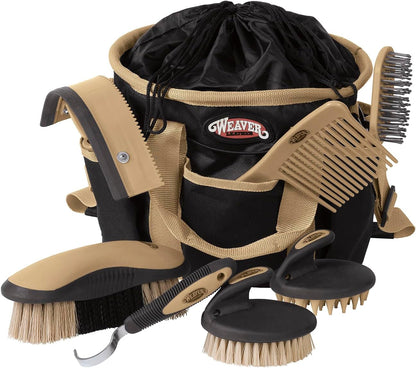 Weaver Leather Grooming Kit, Black/Beige, 65-2055-BK