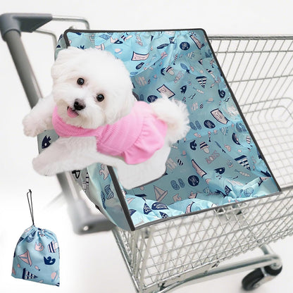 Shopping Cart Cover for Pets Dogs-Waterproof and Cooling Material,Portable and Easy-on Stretch Design with Carry Bag - Pawvie