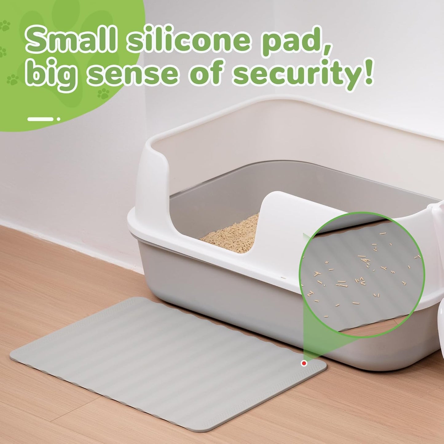 Li&Zhao Dog Food Mat - Wave Cat Food Mat Pet Food Mat Dog Bowl Mat Waterproof Pet Mats for Food and Water for Floors Waterproof(Gray)