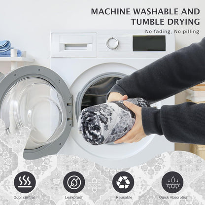 IEUUMLER Washable Pee Pads for Dogs, 2 Pack Reusable Pee Pads for Dogs Non-Slip Grip, Super Absorbent Waterproof Puppy Pads for Potty Training, Playpen, Crate, Whelping Box EU011 Black Grey, 48x48