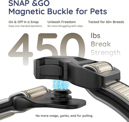 WhoseID Premium AirTag Dog Collar - Waterproof Medium Air Tag Dogs Collar | Magnetic Buckle Heavy Duty Collar | Reflective Dog Collar with AirTag Holder