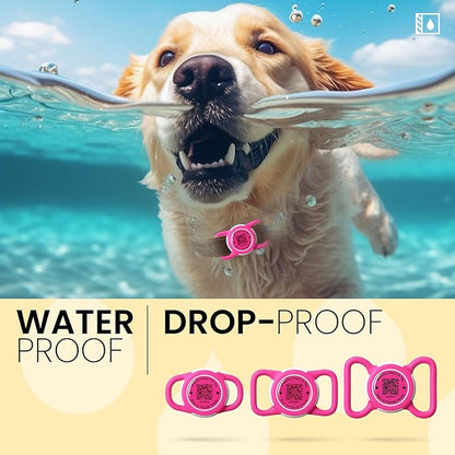 Waterproof AirTag Dog Collar Holder for Apple AirTag QR Code