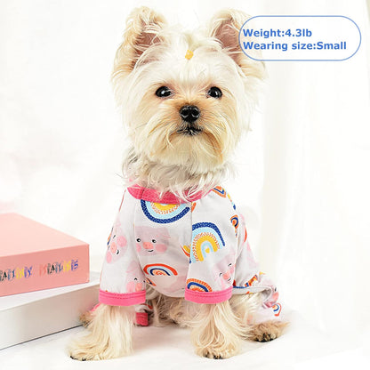 Dog Pajamas Pjs Summer Dog Clothes for Small Dogs Girl - Boy - Medium Size Dogs, Soft Stretchy Puppy Clothes Doggie Onesies Fall Cat Pet Jammies Outfit (Pig Pink, Large)