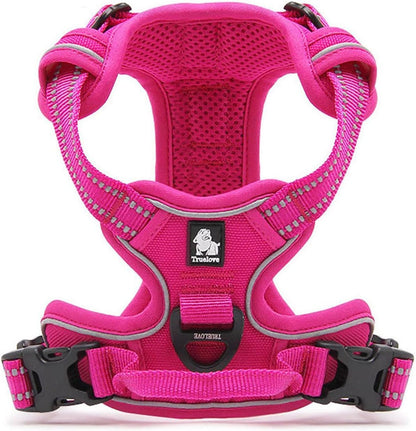 TRUE LOVE Truelove Adjustable No-Pull Dog Harness Reflective Pup Vest Harnesses Comfortable Control Brilliant Colors TLH5651(Fushcia,S)