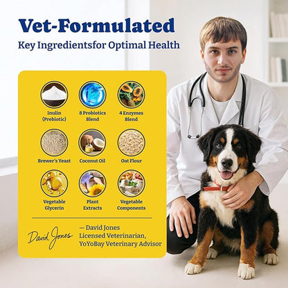 Probiotics for Dogs - Dog Probiotics for Digestive Health, Yeast, Itchy Skin, Gut Health, Immune & Skin - 6 Billion CFUs, 70 Soft Chews, Duck & Pear Flavor - with Prebiotics & Digestive Enzymes