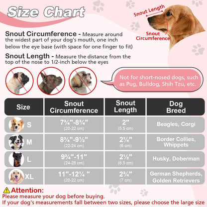 Dog Muzzle, Soft Air Mesh Muzzle for Small Medium Large Dogs Anti Biting Barking Chewing Scavenging, Breathable Adjustable Loop Pets Muzzle with Front Opening Design Allows Panting Drinking (Pink,XL)