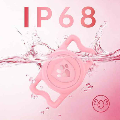 for Airtag Dog Collar Holder – (2 Pack) IP68 Waterproof Dog Air Tag Holder for Dog Collar, Anti-Lost & Durable Silicone Case, Compatible with Apple AirTags (Pink & Blue)