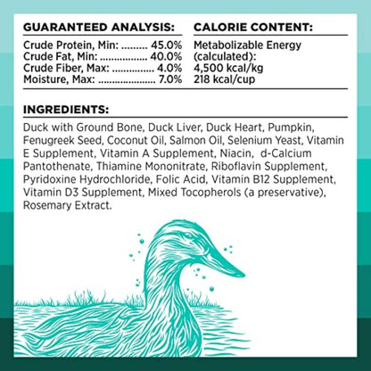 BIXBI Rawbble Freeze Dried Dog Food, Duck Recipe, 4.5 oz - 95% Meat and Organs, No Fillers - Pantry-Friendly Raw Dog Food for Meal, Treat or Food Topper - USA Made in Small Batches