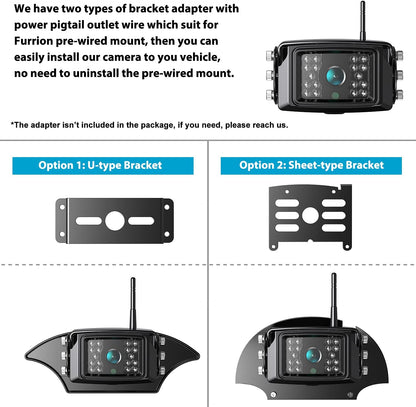 Fookoo 1080P 9" Wireless Backup Camera System, 9" HD Dual/Quad Split Monitor with Recording, IP69 Waterproof Rear View Front View Cameras with Parking Lines, Suits for RV/Truck/Trailer/Van/Bus(DW902)