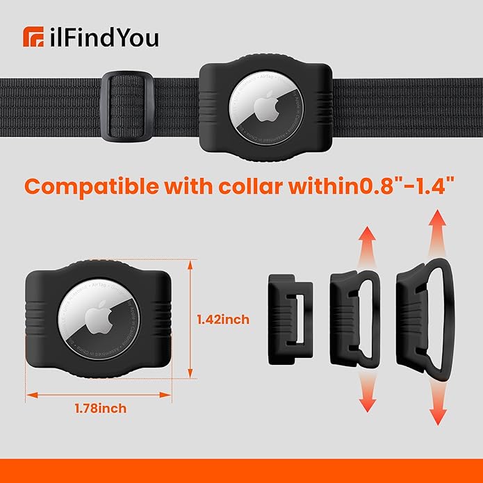 Waterproof AirTag Dog Collar Holder for Apple AirTag QR Code