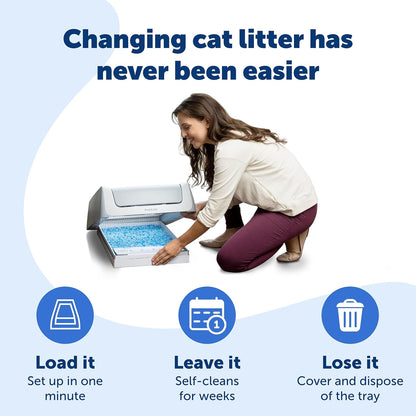 PetSafe ScoopFree Disposable Crystal Cat Litter Tray - Easy Cleaning Box - Refill Tray for Electric Litter Box - Fragrance Free - 4.3 lb Bags - 3 Pack