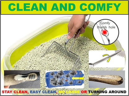 All Metal Litter Scoop, Solid Metal Sifter, Cat Litter Scoop Metal Jumbo, Cat Urine Scoop, Litter Scooper with Holder, Litter Scooper Holder, Jumbo Cat Litter Scoop Sifter Scooper Holder