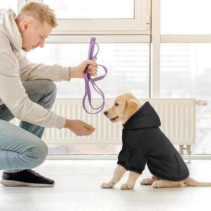 Dog Hoodie Dog Sweaters for Small Dogs Dog Sweater Soft Solid Brushed Fleece Dog Clothes Dog Hoodie Sweatshirt with Pocket(Black-XS)