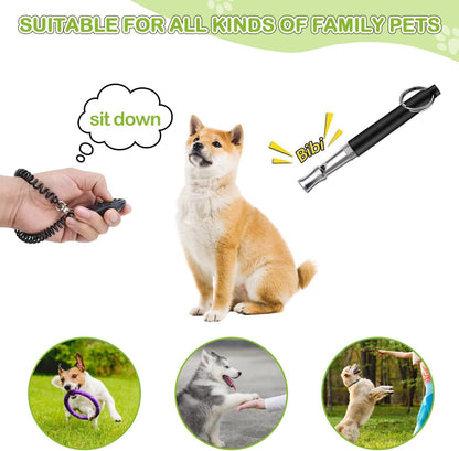 JIURUN Dog Treat Bag - Dog Training Treat Bag, Treat pouchs for Pet Training with Dog Treat Bag, Puppy Training Clicker, Collapsible Dog Bowl, 2 Dog Poop Bag