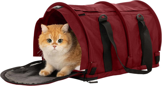 SturdiBag Pro 2.0 Pet Travel Carrier for Cats and Dogs | Soft Sided Pet Carrier Bag with Safety Clips and Seatbelt Straps for Car Travel | XL, Bordeaux - Pawvie
