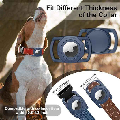 SANKALA Airtag Dog Collar Holder, [1 Pack] Waterproof Airtag Case for Dog Collar, TPU & Silicone Full Body Covered Anti-Lost Apple Air Tag Collar Holder Protective Airtag Case for Pet Collar, Blue
