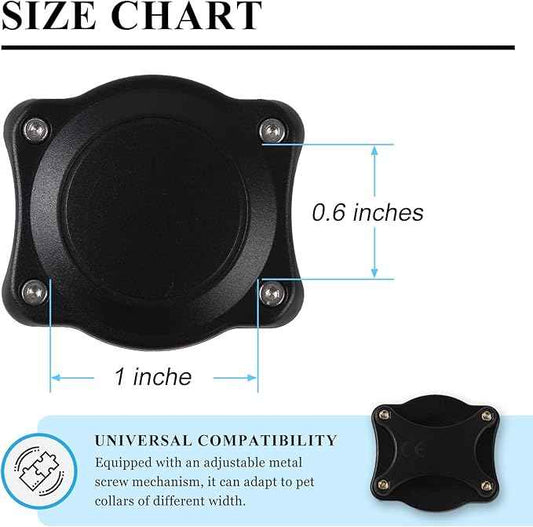 Compatible with Airtag Dog Collar Holder|IP68 Waterproof Airtag Case for 5/8'-1" Width Collars|Adjustable Metal Screw Airtag Holder|Perfect for Pet Tracking