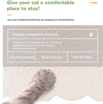 Li&Zhao Dog Food Mat - Cloud Cat Food Mat Pet Food Mat Dog Bowl Mat Waterproof Pet Mats for Food and Water for Floors Waterproof(Beige)