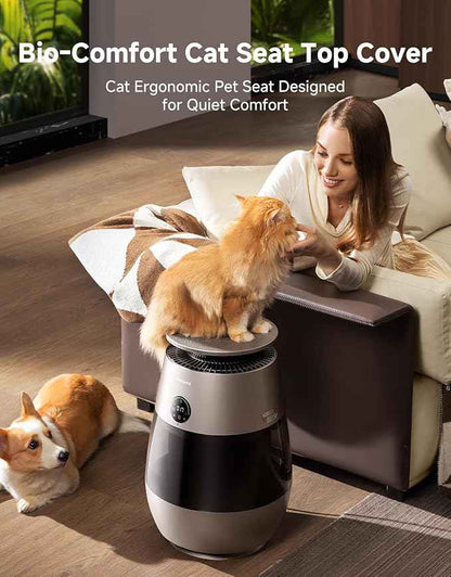 ‌Dreame Pet Air Purifier, 1346 ft² for Home Large Room, NeverChange 5.4-Year Filters for Odor Purification, 360° Visual Collection of Hair, ‌Pet-Friendly Design, APP & Voice Control, AP10-Gold
