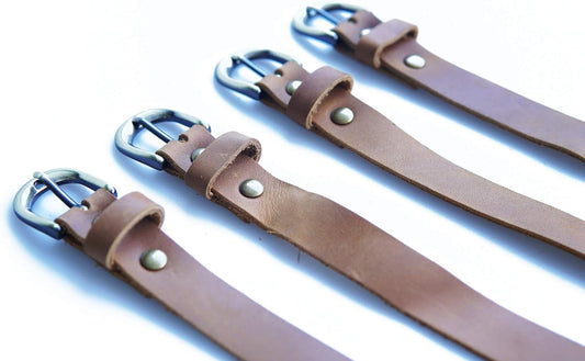 Jeereal Genuine Leather Stirrup Straps (4 Pack) with Metal Buckle Adjustable Length