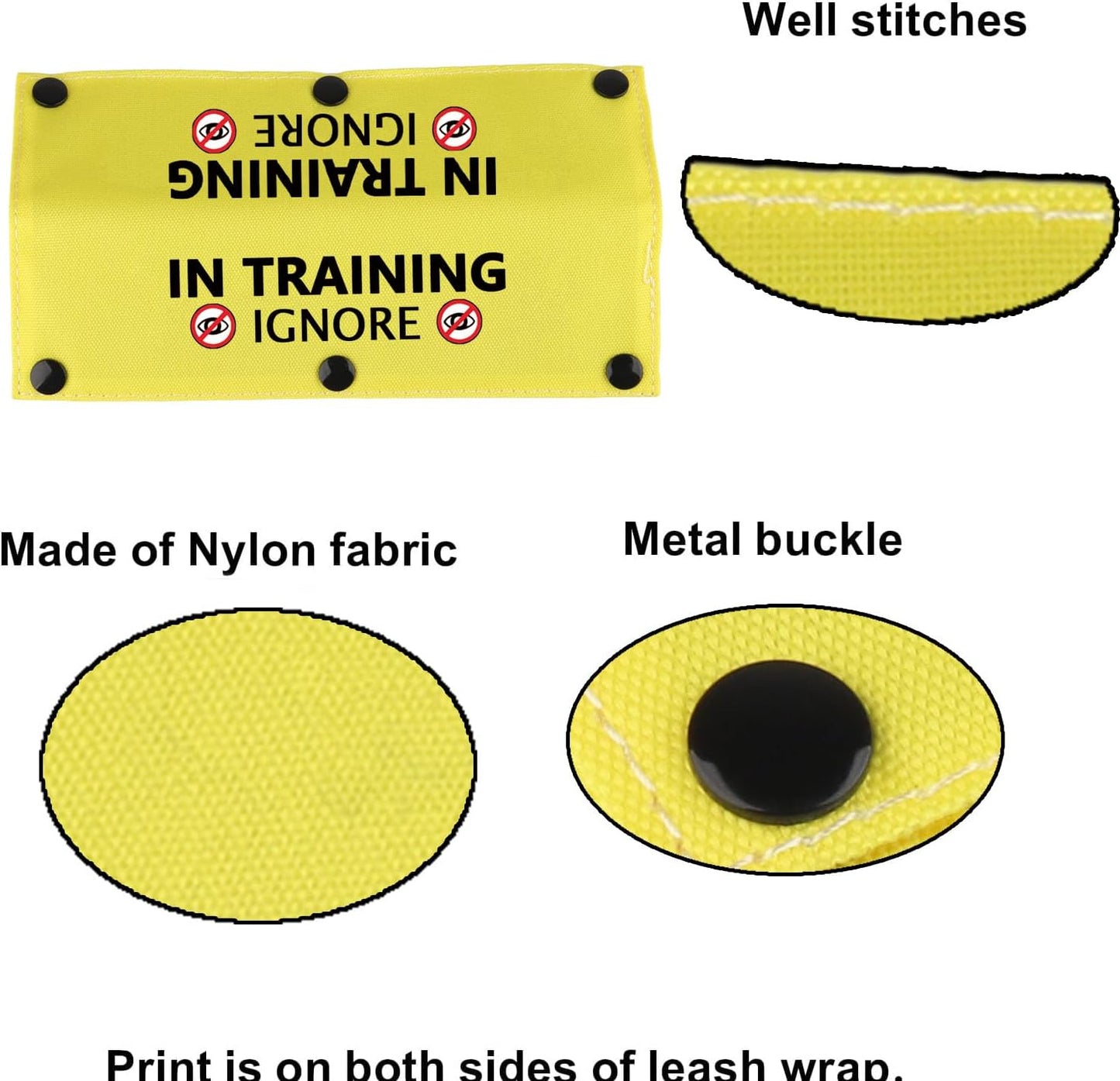 BLUPARK Funny Dog Leash Sleeve Have In Training Ignore Dog Leash Wrap Wrap Alert Hanging ID Patch Tag Pet Birthday Gift (Training Ignore-YE Sleeve)