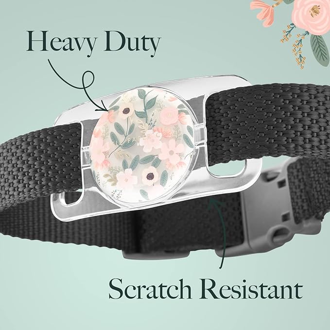 Rifle Paper Co. Airtag Dog Collar Holder - Waterproof Airtag Case - Unique Floral Design - Compatible with Cat/Dog Collars - Wild Flowers