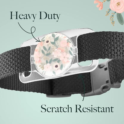 Rifle Paper Co. Airtag Dog Collar Holder - Waterproof Airtag Case - Unique Floral Design - Compatible with Cat/Dog Collars - Wild Flowers