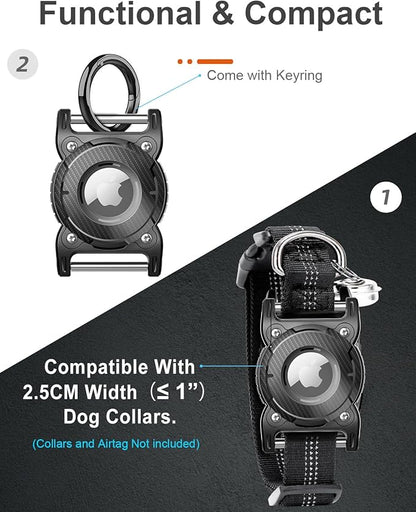 ONEONTA for Airtag Dog Collar Holder | Airtag Dog Waterproof - Airtag Holder for Dog Collar with Removable Metal Loop, Sturdy TPU, Lightweight, Compact Size, Fits 1" Width Collar, Red