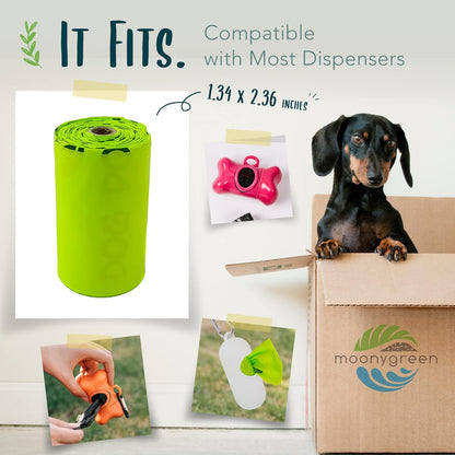 Compostable Dog Poop Bag Rolls, Doggie Poop Bags Refills, Eco-Friendly Pet Waste Bags, Vegetable-Based Unscented, Extra Thick, Leak Proof, Size 9 x 13 Inches, 360 count
