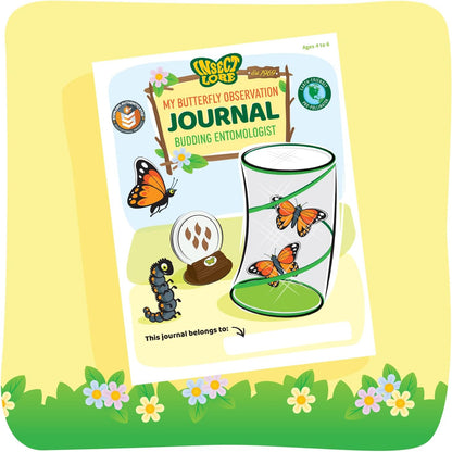 Insect Lore Butterfly Garden Kit with Live Caterpillars – Grow 10 Painted Lady Butterflies | STEM Learning Activity, Habitat with Journal, Stickers, Seeds & Figurines | As Seen on TV