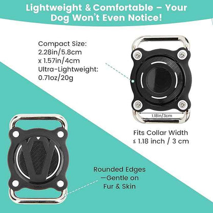 Waterproof Dog Collar Holder for Airtag – Dustproof, Ultra-Durable, Shockproof Case Compatible with Apple Air Tag (Not Included), Anti-Loss GPS Tracker Cover for Pets, Dogs, Cats
