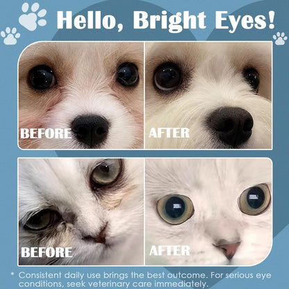 Dog Eye Drops, 2 x 50ml Gentle Eye Drops for Dogs & Cats with Honeysuckle Extract, Dog Eye Infection Treatment, All Natural Pet Tear Stain Remover for Dogs Eye Wash, Soothe Discomfort & Irritation