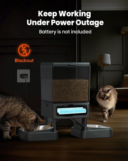 oneisall Automatic Cat Feeder for 2 Cats, 20 Cups/5L Automatic Cat Food Dispenser for Small Pets Indoor, Timed Cat Feeder for Dry Food