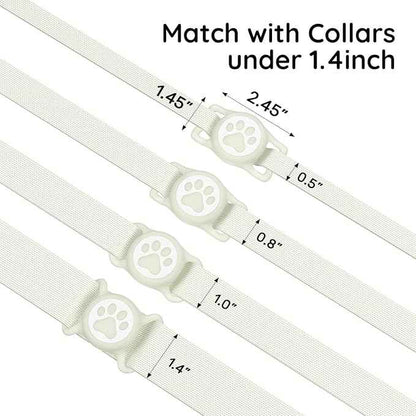 for Airtag Dog Collar Holder, Dog Airtag Holder Waterproof, Lightweight & Soft Silicone Air Tag Case for Pet Collars, Works with Multiple Tracker Tag Products (Luminous, 1 Pack)