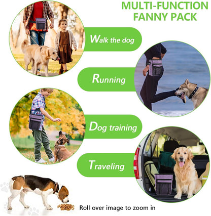 Dog Treat Pouches for Pet Training with Magnetic Closure Treat Pouches for Pet Training,Large Dog Treat Training Pouch and Dog Clicker,Training Treat Pouch Built-In Poop Bag Dispenser-Purple.