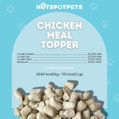 Freeze Dried Raw Chicken Meal Toppers for Dogs - Single Protein,All Natural, Grain-Free- Perfect for Training, Topper or Snack - Made in USA - (Chicken Meal Toppers) 1LB Bag (500+ pcs)