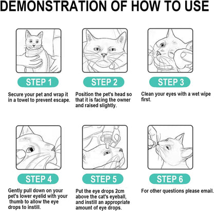 VEZE Eye Drops for Dogs, Dog Eye Drops & Cats, Gentle Dog Eye Infection Treatment, Relieves Dog Eye discomfort，Dog Eye Wash Relief Allergies Symptoms and Help Tear Stain Remover.