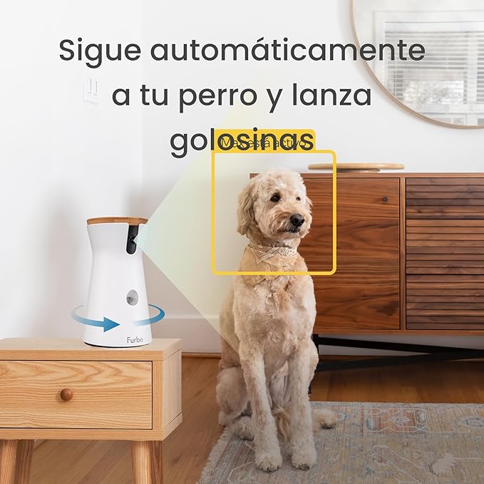 Furbo 360° Dog Camera: Pet Security Cam w/Barking Alerts, Rotating View, Treat Toss w/Phone App, Smart Home Puppy Monitoring, 2-Way Speaker, No Subscription Needed. Standard See, Talk, & Toss Features