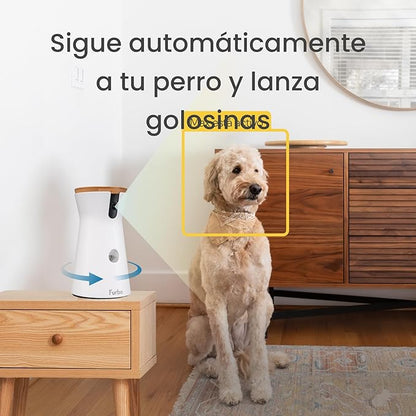 Furbo 360° Dog Camera: Pet Security Cam w/Barking Alerts, Rotating View, Treat Toss w/Phone App, Smart Home Puppy Monitoring, 2-Way Speaker, No Subscription Needed. Standard See, Talk, & Toss Features