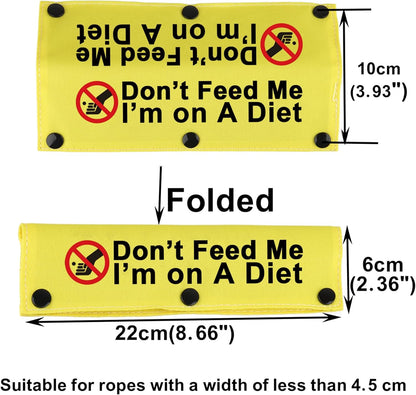 Funny Dog Leash Sleeve Don’t Feed Me I’M On A Diet Dog Leash Wrap Sleeve Alert Tag Pet Birthday Gift (Don’T Feed Me-YE Sleeve)