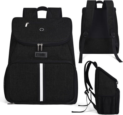 BAGLHER丨Dog Travel Bag, Airline Approved Pet Supplies Backpack, Dog Travel Backpack Accessories Set with 2 Silicone Collapsible Bowls and 2 Food Baskets. Black - Pawvie