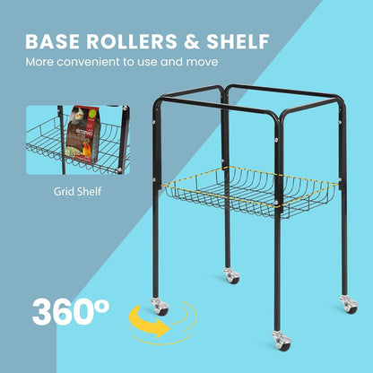 VIVOHOME 64 Inch Bird Cage with Play Top and Rolling Stand for Parrots Conures Lovebird Cockatiel Parakeets Black