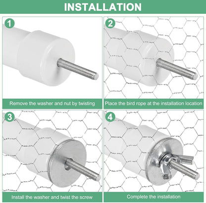 1-Pack Rope Perches for Bird Cages, 31.5 in Length Comfort Grip Flexible Rope Perch Beak & Paw Grinding for Parrots/Cockatiels/Parakeets, Bird Platform Sand [Cyan]