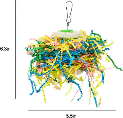 EBaokuup Bird Parrots Shredding Toys Parakeet Chewing Toys Bird Loofah Toys Parrot Cage Shredder Toys Bird Foraging Hanging Toys Bird Accessories for Parrots Lovebird Cockatiel Conure African Grey