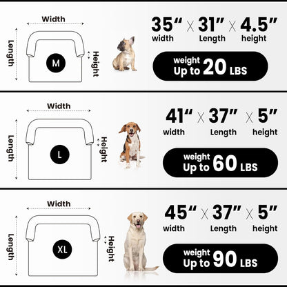 Calming Dog Couch Bed for Large Dogs, 41 x 37 inch Waterproof Removable Pet Mat Couch Cover for Furniture Protector, Non-Slip Fluffy Pelsbarn Dog Bed for Couch, Sofa, Outdoor - Tie-Dye Grey