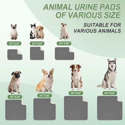 Washable Pee Pads for Dogs, 2 Pack Reusable Puppy Pads Dog Pads, Non-Slip Dog Pee Pads, Leakproof Pet Pee Pads Wee Wee Pads for Dogs. (Dark Grey, 20"x20"(Pack of 2))